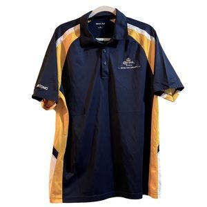 Corona Extra Beer Polo Shirt Men’s Large Lightweight Short Sleeve Blue Yellow